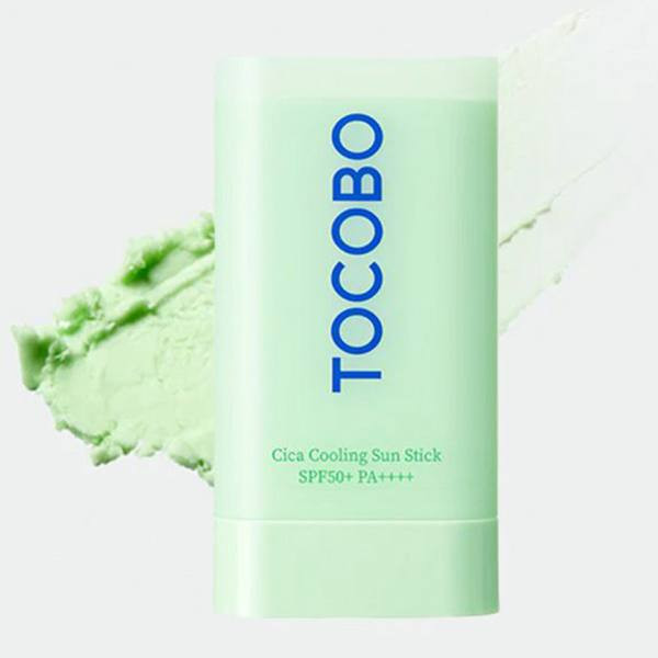 ضد آفتاب استیکی خنک کننده توکوبو Tocobo Cica Cooling Sun Stick Spf50 دارای +SPF50 و ++++PA مناسب انواع پوست