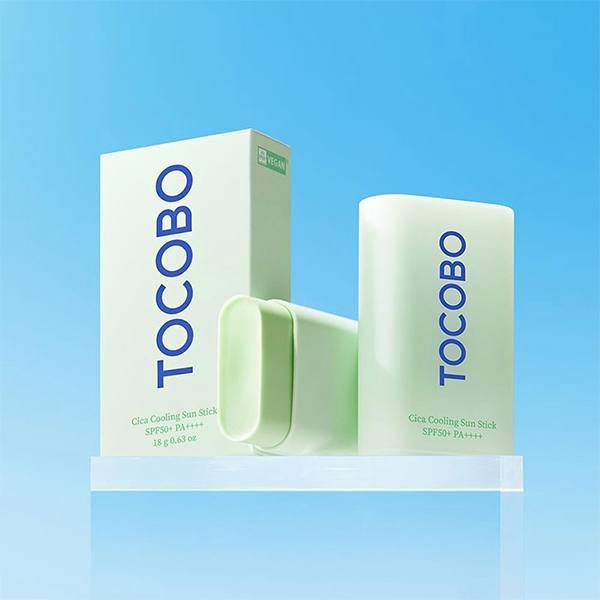 ضد آفتاب استیکی خنک کننده توکوبو Tocobo Cica Cooling Sun Stick Spf50 دارای +SPF50 و ++++PA مناسب انواع پوست