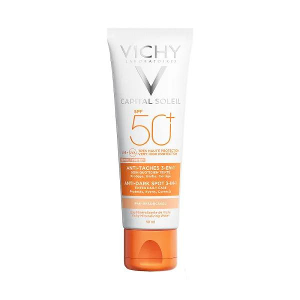 کرم ضد آفتاب ضد لک ویشی مدل 3 در 1 رنگی SPF 50 حجم 50ml