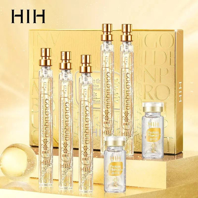 🔻پک نخ کلاژن ساز جذبی پروتئینی و اسپری طلا اچ ای اچ🔻 HIH INVERSE TIME BOUNCING GOLDEN PROTEIN SET BOX